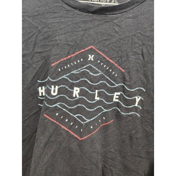 Hurley Mens T-Shirt Size 3XL Black Spellout Logo Short Sleeve Crew Neck Cotton - Picture 3 of 7